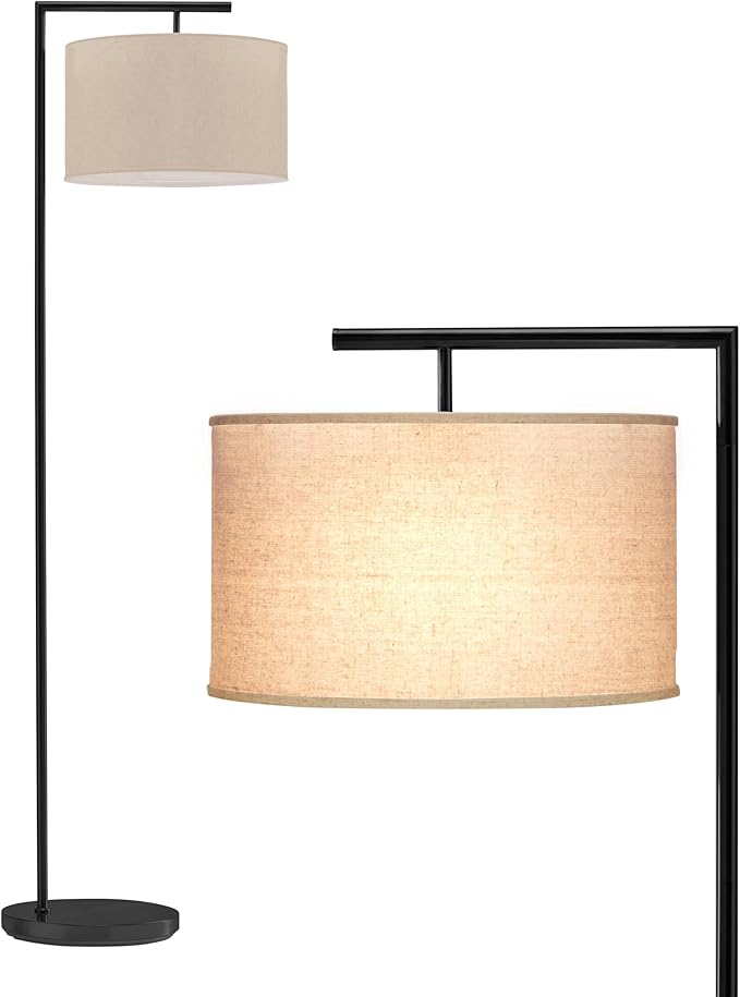 Brightech Montage Modern Floor lamp, LED Floor Lamp for Living Rooms & Offices - Tall Standing Lamp for Bedroom Reading - Corner Pole Lamp for Contemporary Home Decor - Black