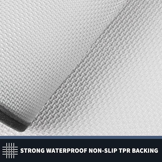 PURRUGS Dirt Trapping Door Mat 24" x 60", Non-Slip Machine Washable Entryway Rug, Entrance Mat, Indoor Front Door Mat, Super Absorbent Entry Rug for Muddy Shoes & Paws, Light Grey & Dark Grey