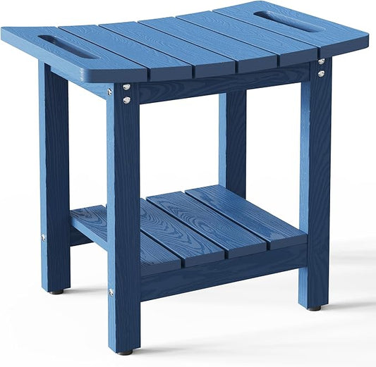 HIPS Shower Benches for Inside Shower, Shower Stool with Space-Efficient Storage Shelf, Waterproof Shower Chair Seat for Spa Bathroom(Navy Blue)