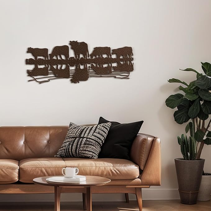 SIGNLEADER Metal Wall Art Decor Herd Minimalist Modern Abstract Wall Sculpture Hangings Home Decoration for Living Room, Bedroom, Bathroom, Kitchen - 18" Bronze