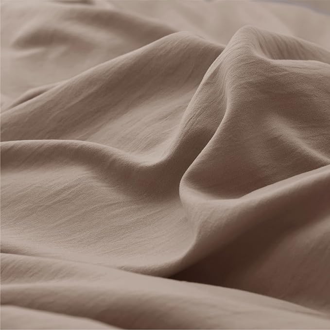 Bedsure Khaki Duvet Cover King Size - 3 Pieces Prewashed Extra Soft Bedding Set, Includes 1 Duvet Cover 104x90 Inches with Zipper Closure & 2 Pillow Shams, Comforter Not Included