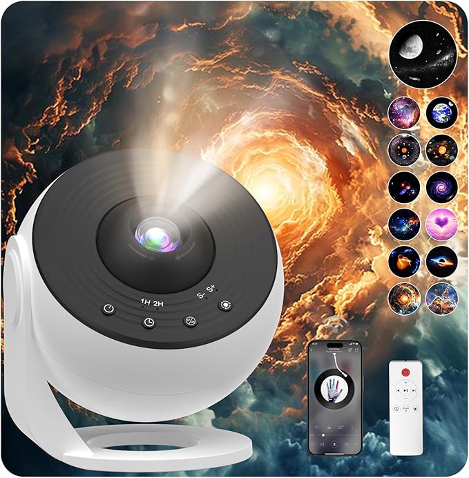 Galaxy Projector Pro Sound Machine, 13 in 1 Planetarium Projector Pro for Bedroom, Bluetooth Music & White Noise, Galaxy Star Night Light Projector for Kids Adults Room