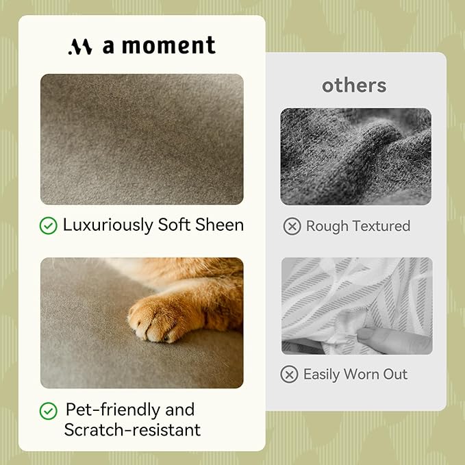 a moment Pack of 2 Light Grey Stain-Resistant Throw Pillow Covers Pet-Friendly Pillowcases Cushion Covers for Sofa Couch Bed Outdoor Waterproof 12x20 Inch