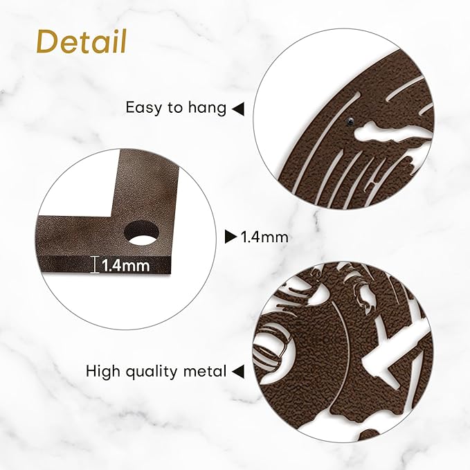 SIGNLEADER Metal Wall Art Decor Astronaut Modern Abstract Wall Sculpture Hangings Home Decoration for Living Room, Bedroom, Bathroom, Kitchen, Outdoor - 18" Bronze