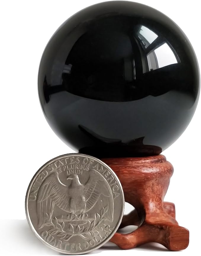 Mina Heal Black Obsidian Balls for Meditation, Divination, Feng Shui, and Crystal Healing – Obsidian Crystal Ball for Home Décor
