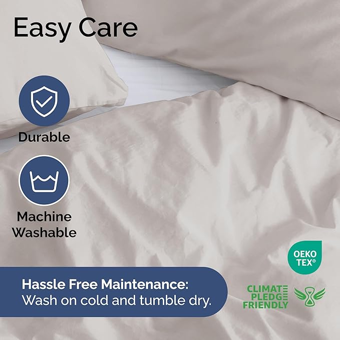Duvet Cover Full Size Set - Extra Soft Full Size Duvet Cover 80 x 90 with 2 Pillow Shams - Hotel Luxury Easy Care and Fade Free w/Zipper Closures & Ties - Comfy Breathable Bedding Set (Light Grey)