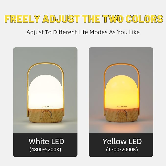Night Light, Small Bedside Lamp, Portable Cordless Lamps, Rechargeable with Battery, for Bedroom Nightstand Night Table(Wood)