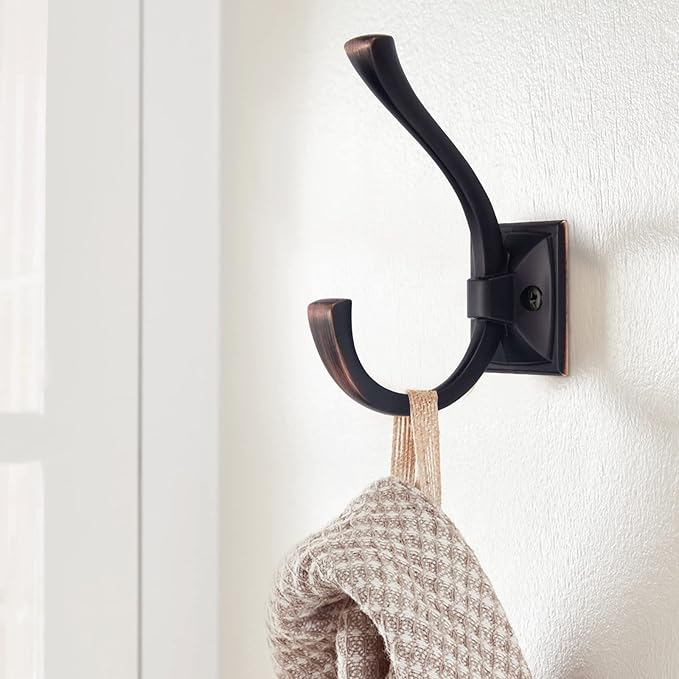 TUNNY 5 Pack Antique Design Wall Hanging Coat Hook - Oil-Rubbed Bronze Coat Hook Towel Hook Suitable for Entry Shoe Cabinet, Wardrobe Bathroom Bedroom Furniture Hardware