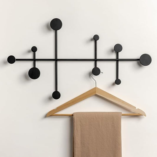 Kazai. 'Sval' Wall Wardrobe | Minimalist Coat Hook Design from Berlin | Modern Metal Wall-Mounted Coat Rack/Hooks | Black