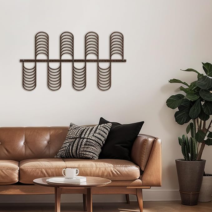 SIGNLEADER Metal Wall Decor Minimalist Modern Luxury Wall Sculpture Hangings 3D Statue Home Decoration for Living Room, Bedroom, Bathroom, Kitchen, Fireplace, Office - 18" Bronze