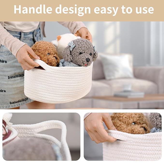 Cute Woven Storage Basket with Handle, Baskets for Gifts Empty, Gift Baskets for Valentines Day Birthday Baby Shower Raffle Burr Fundraiser, Decorative Organizer Box for Spring Home Refresh