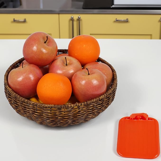 Fruit Baskets Bowl for Kitchen Counter, Round Bread Woven Wicker Basket, Candy Bowl Dish for Fruits, Breads, Vegetables,Snacks, Food (Large)