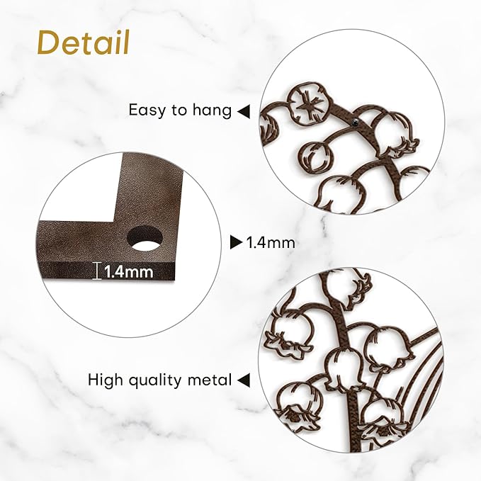 SIGNLEADER Metal Wall Art Decor Petal and Leaf Modern Abstract Wall Sculpture Hangings Home Decoration for Living Room, Bedroom, Bathroom, Kitchen, Outdoor - 18" Bronze