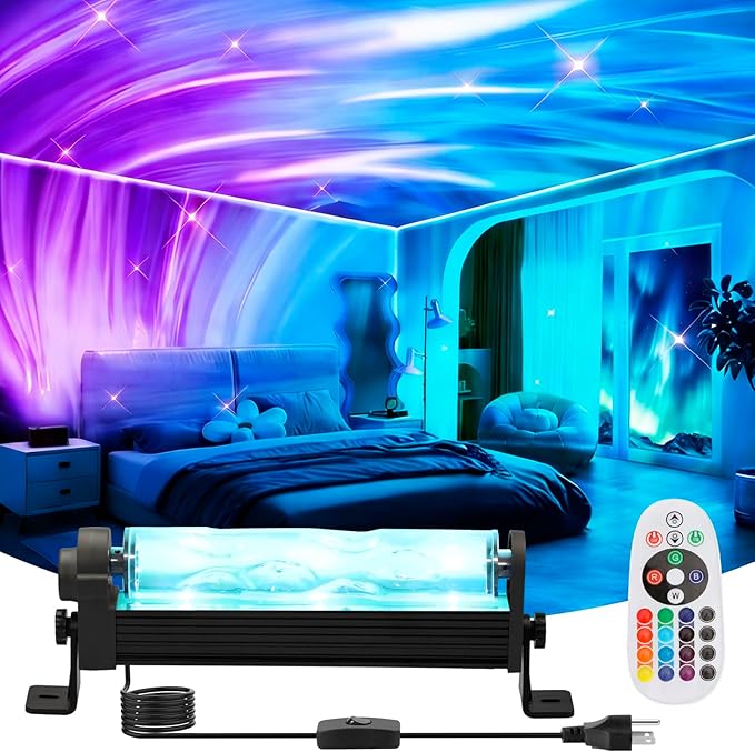 10.7inch Ocean Wave&Aurora Projector Light, Birthday Gifts for Women Teen Boys Girls Valentines Day Dynamic 15W Northern Lights Galaxy Projector for Bedroom Home Decor Aesthetic Ambient Mood Lighting