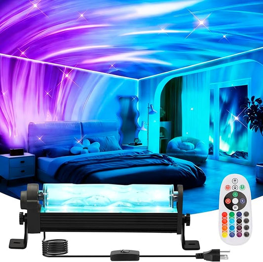 10.7inch Ocean Wave&Aurora Projector Light, Birthday Gifts for Women Teen Boys Girls Valentines Day Dynamic 15W Northern Lights Galaxy Projector for Bedroom Home Decor Aesthetic Ambient Mood Lighting