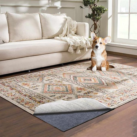 Waterproof Rug Pad, 3x5 ft Area Rug Non-Slip Carpet Pad, 1/4" Thick Non-Slip Rug Pads for All Floors and Finishes, Felt Pad for Hardwood Floors, Keeps Carpets in Place Soft and Safe