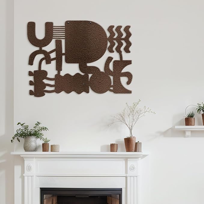 SIGNLEADER Metal Wall Decor Matisse Picasso Minimalist Modern Luxury Wall Sculpture Hangings 3D Statue Home Decoration for Living Room, Bedroom, Bathroom, Kitchen, Fireplace, Office - 18" Bronze