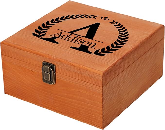 Personalized Wedding Keepsake Box Custom Name Date, Wooden Memory Box Wedding Gift Box for Couples Newlyweds - Customized Gifts for Bridal Shower Anniversary Engagement Christmas