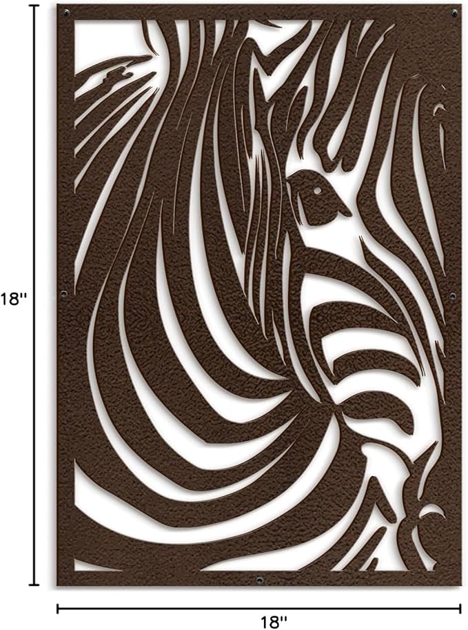 SIGNLEADER Metal Wall Art Decor Zebra Minimalist Modern Abstract Wall Sculpture Hangings Home Decoration for Living Room, Bedroom, Bathroom, Kitchen, Outdoor - 18" Bronze