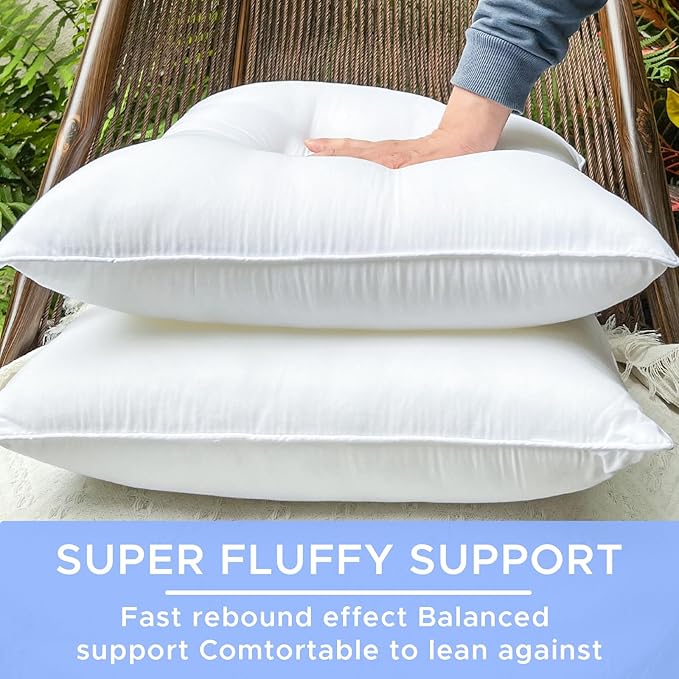 DDPSNSSJ 22x22 Outdoor Pillows,Pack of 2 Water Resistant Waterproof Large Pillow Inserts Decorative Stuffer for Sofa Patio Balcony Garden