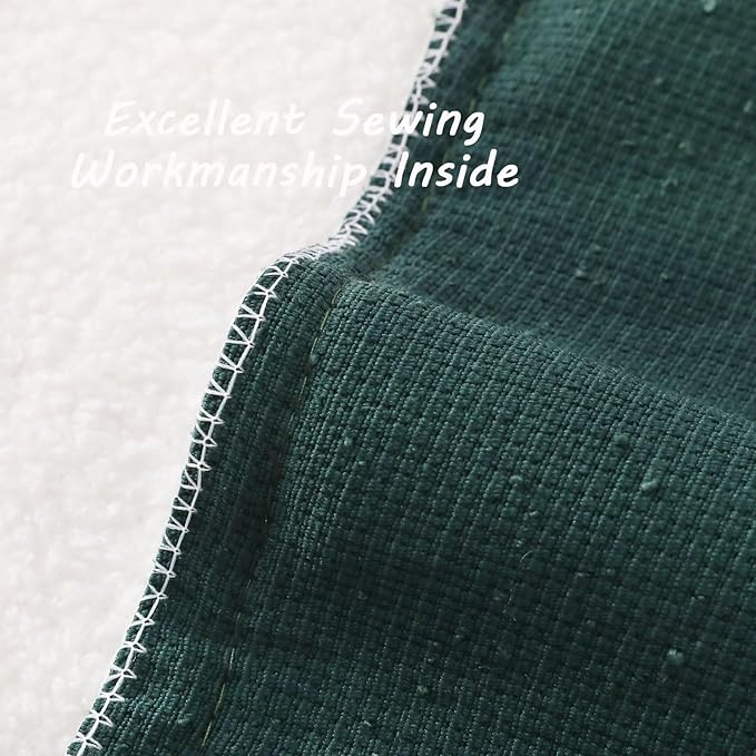 FUTEI Pack of 2 Dark Green Decorative Throw Pillow Covers 16x16 Inch Soft Cozy Solid Boucle Textured Cushion Case,Modern Home Decor for Couch Bed Living Room