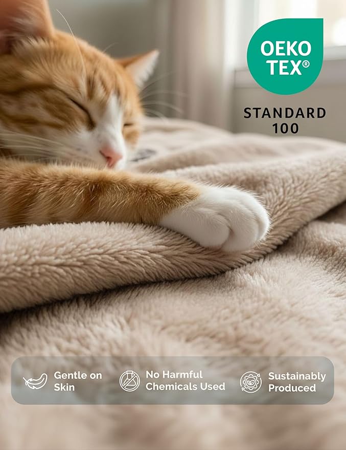 Casa Platino Fleece Blanket Twin Size – 300 GSM Beige Fleece Throw for Bed or Couch – Soft Cozy Warm Holiday Bed Blanket for Winter, Fuzzy Plush Elegant Gifts for Kids, Men & Women - 68x90 Inch