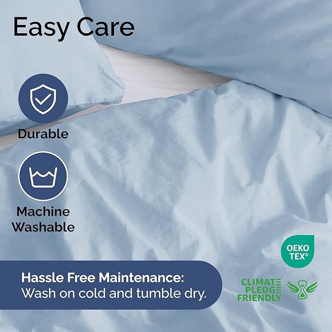 Duvet Cover Twin/Twin XL Size Set - Extra Soft Duvet Cover 68 x 90 with 1 Pillow Sham - Hotel Luxury, Easy Care and Fade Free w/ Zipper Closures & Ties - Comfy, Cozy Breathable Bedding Set (Sky Blue)