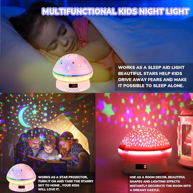 MINGKIDS Valentines Gifts for Kids Toys for 3-8 Year Old Girls Boys,Star Night Light Projector with Hard Projection Cover, Timer&Rotation,2-9 Year Olds Kids Chritsmas Birthday Gifts