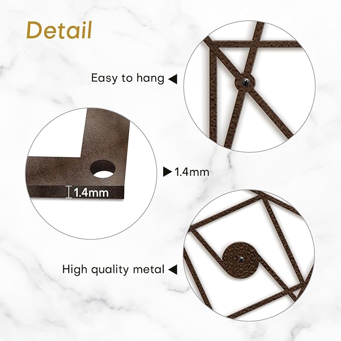 SIGNLEADER Metal Wall Decor Geometric Abstract Minimalist Modern Luxury Wall Sculpture Hangings 3D Statue Home Decoration for Living Room, Bedroom, Bathroom, Kitchen, Fireplace, Office - 18" Bronze