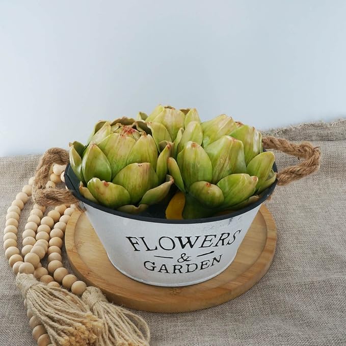 Large Green Artificial Artichokes Fruits - Fake Fruits and Realistic Vegetables for Kitchen Bowl and Vase Filler Decorations (8)