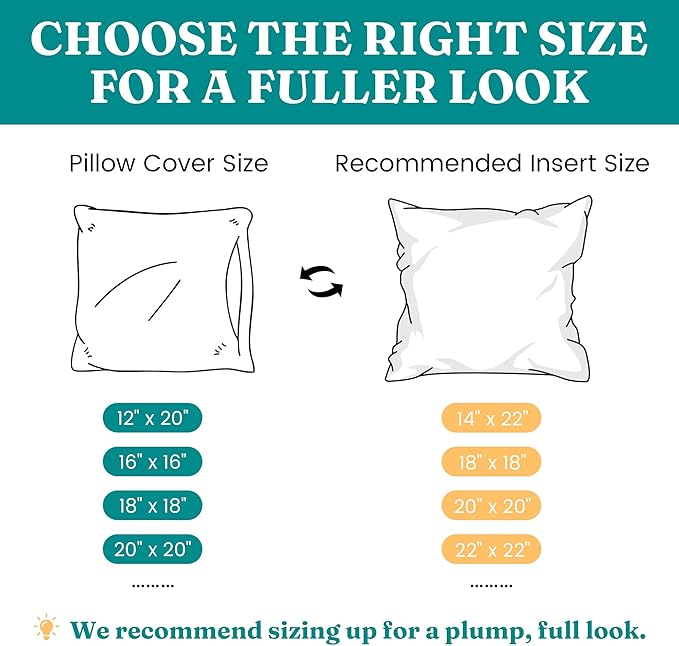 Oubonun 24x24 Feather Down Alternative Throw Pillow Inserts, 100% Cotton Cover, Medium Firm Decorative Pillow Inserts for Couch, Sofa, Bed, Chair (Set of 2)