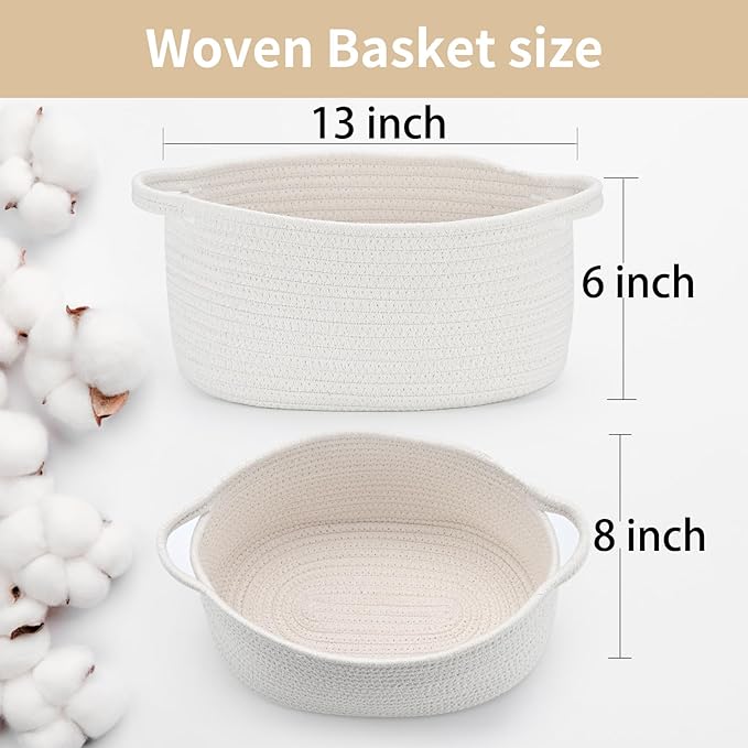 Cute Woven Storage Basket with Handle, Baskets for Gifts Empty, Gift Baskets for Valentines Day Birthday Baby Shower Raffle Burr Fundraiser, Decorative Organizer Box for Spring Home Refresh