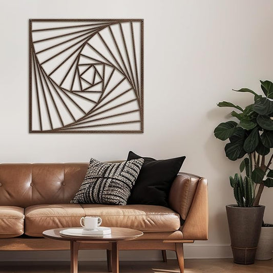 SIGNLEADER Metal Wall Decor Spiral Lines Minimalist Modern Luxury Wall Sculpture Hangings 3D Statue Home Decoration for Living Room, Bedroom, Bathroom, Kitchen, Fireplace, Office - 18" Bronze