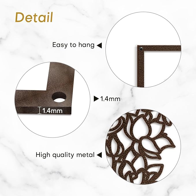 SIGNLEADER Metal Wall Art Decor Flowers Head Woman Modern Abstract Wall Sculpture Hangings Home Decoration for Living Room, Bedroom, Bathroom, Kitchen, Outdoor - 18" Bronze