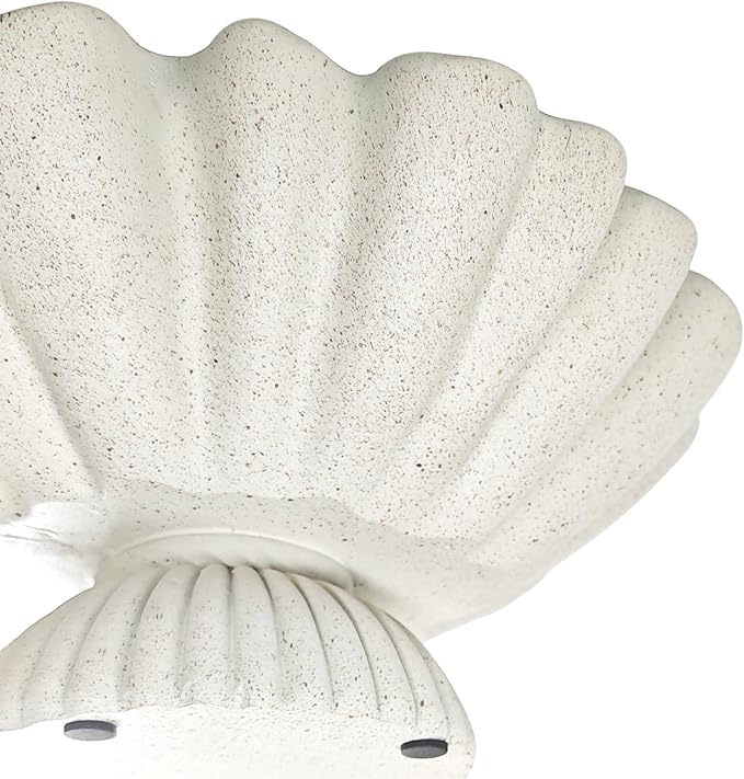 Scalloped Ruffle Decorative Bowl for Home Decor - Large Resin Pedestal Bowl - 10" Key and Purse Bowls for Entryway Table, Artificial Coastal Decor Light Beige