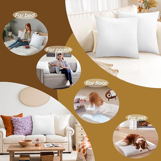 Ichrysania Down and Feather Euro Pillows Set of 1, Square Decorative Throw Pillows for Couch, Sofa, Chair, Bed,or Floor Cushions 28x28 (Inch, 28, 28x28)