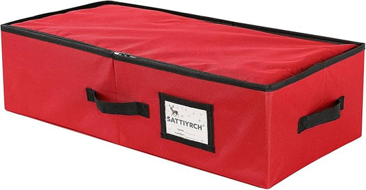 Sattiyrch Christmas Ornament Storage Box,Box Contributes Slots for 64 Holiday Ornaments 3-Inch Underbed Storage