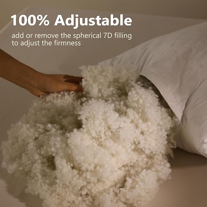 Shatex Extra Firm Pillow Queen Size 28 x 20 inch, Bed Pillow with Adjustable Insert Provides Stronger Support - for Back, Stomach & Side Sleepers.