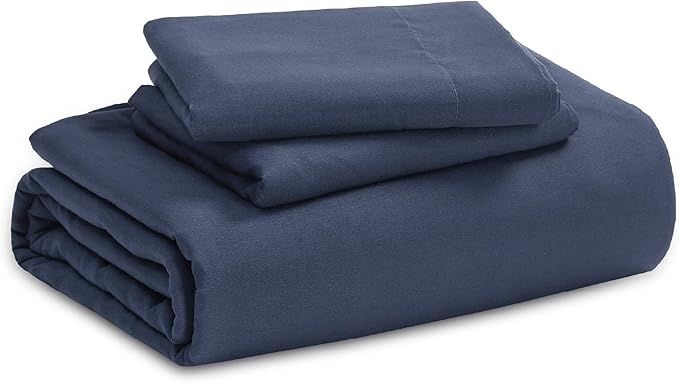 Bedsure Navy Duvet Covers Queen Size - Prewashed Cotton-Like Duvet Cover, Soft Queen Duvet Cover Set 3 Pieces with Zipper Closure, 1 Duvet Cover 90x90 inches and 2 Pillow Shams