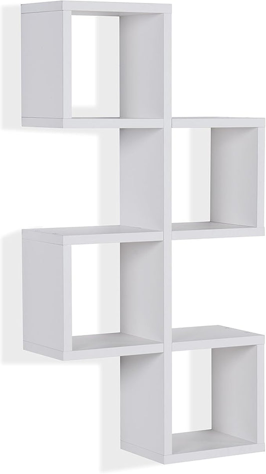 Danya B. Cubby Chessboard Wall Shelf - Horizontal or Vertical (White)