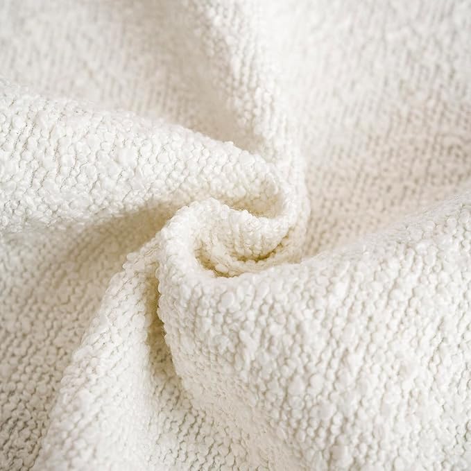 Foindtower Decorative Textured Boucle Throw Pillow Covers Accent Solid Pillow Cases Neutral Soft Cozy Couch Cushion Case for Chair Sofa Bedroom Living Room Home Decor 26 x 26 Inch,White