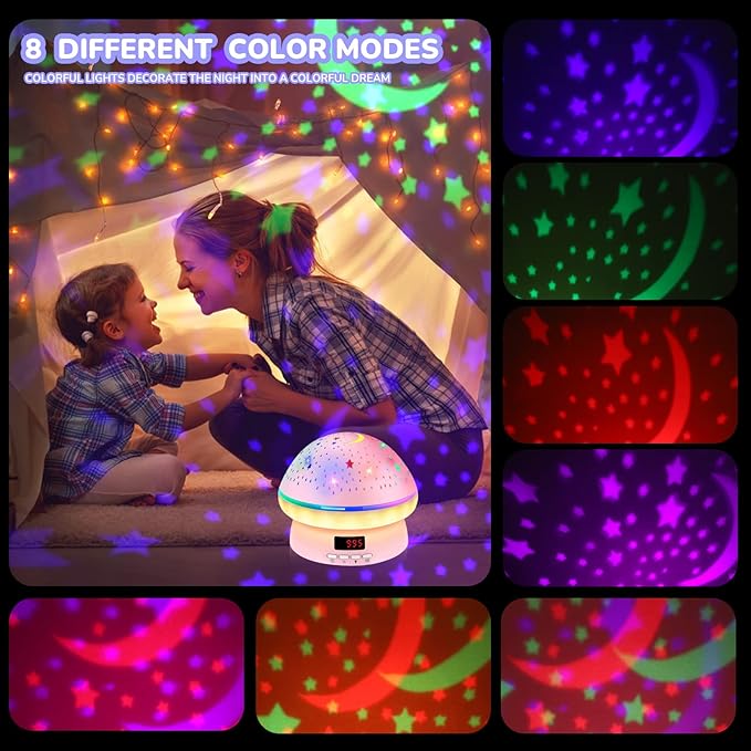 MINGKIDS Valentines Gifts for Kids Toys for 3-8 Year Old Girls Boys,Star Night Light Projector with Hard Projection Cover, Timer&Rotation,2-9 Year Olds Kids Chritsmas Birthday Gifts