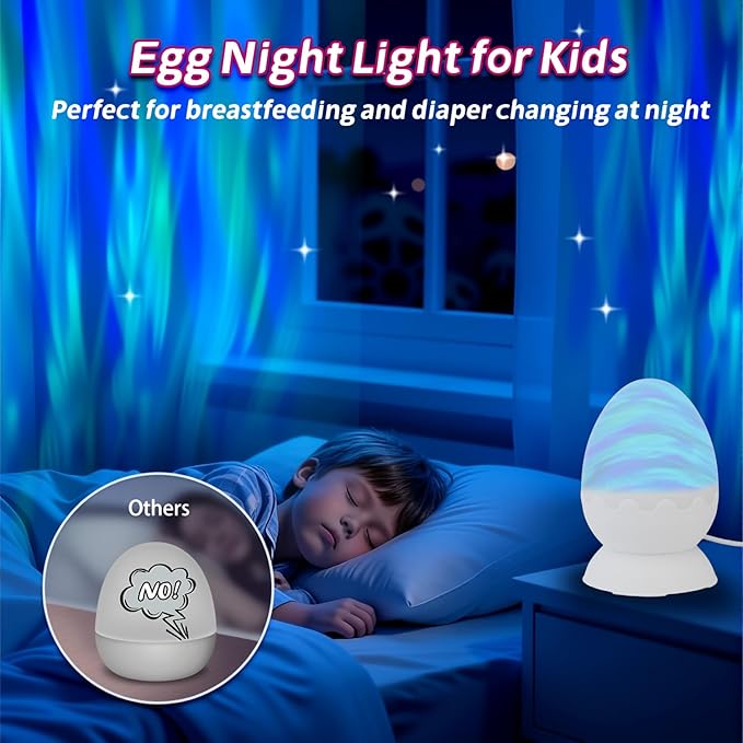 Galaxy Projector Egg Night Light Projector USB-Powered Mood Lighting Adult Kids Night Light Adjustable Colors Lights for Bedroom Aurora Halloween Decorations Christmas Gift