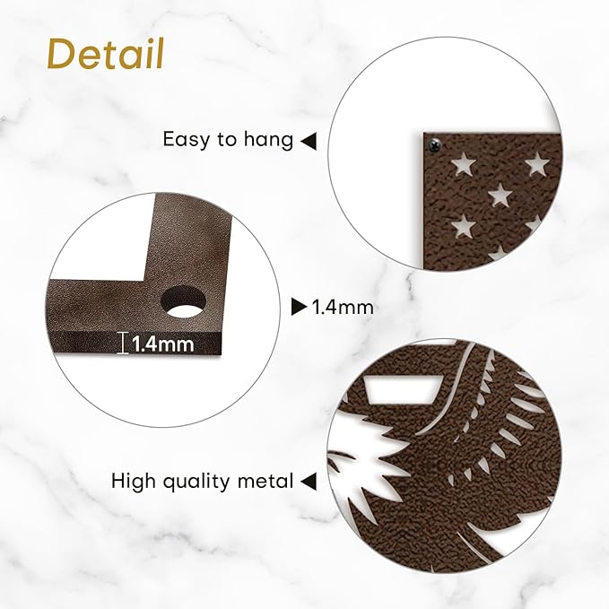 SIGNLEADER Metal Wall Art Decor American Flag with Eagle Minimalist Modern Abstract Wall Sculpture Hangings Home Decoration for Living Room, Bedroom, Bathroom, Kitchen, Outdoor - 18" Bronze