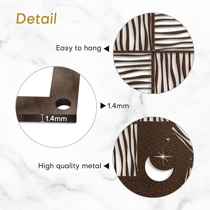SIGNLEADER Metal Wall Art Decor Moon and Line Art Modern Abstract Wall Sculpture Hangings Home Decoration for Living Room, Bedroom, Bathroom, Kitchen, Outdoor - 18" Bronze