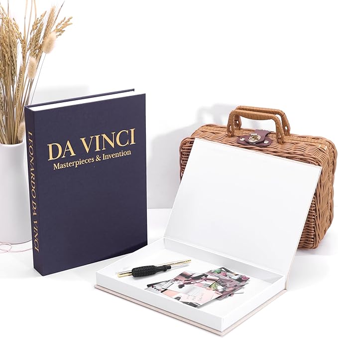 Premium Decorative Books - Set of 2 - Linen Storage Box for Coffee Table Faux Decor Boxes for Bookshelf Fake Books for Decoration for Living Room - Modern Home (Beige & Grey)