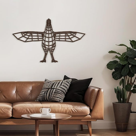 SIGNLEADER Metal Wall Art Decor Flying Bird Minimalist Modern Abstract Wall Sculpture Hangings Home Decoration for Living Room, Bedroom, Bathroom, Kitchen, Outdoor - 18" Bronze