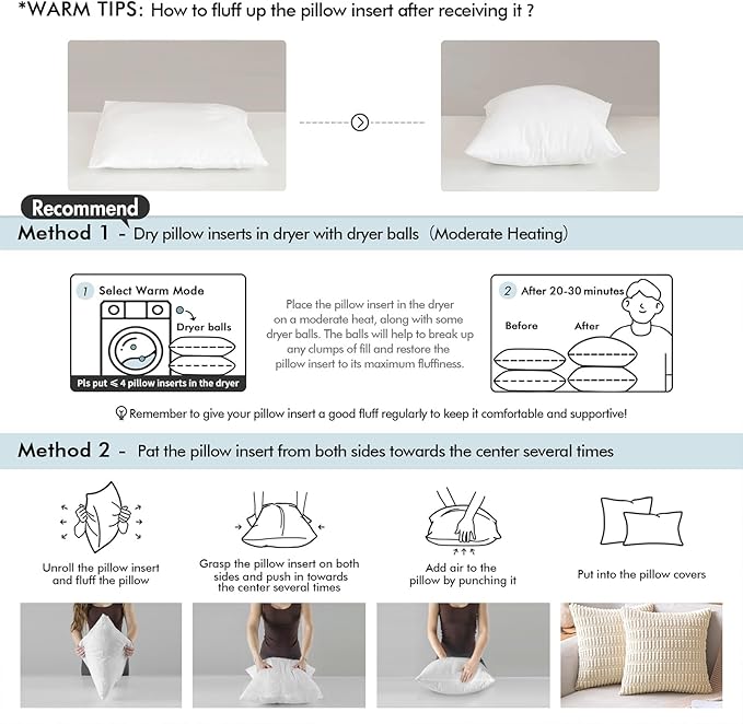 MIULEE 14x22 Down Alternative Pillow Insert, Fluffy Soft Throw Pillow for Couch Bed Sofa Plush Luxury Lumbar Support