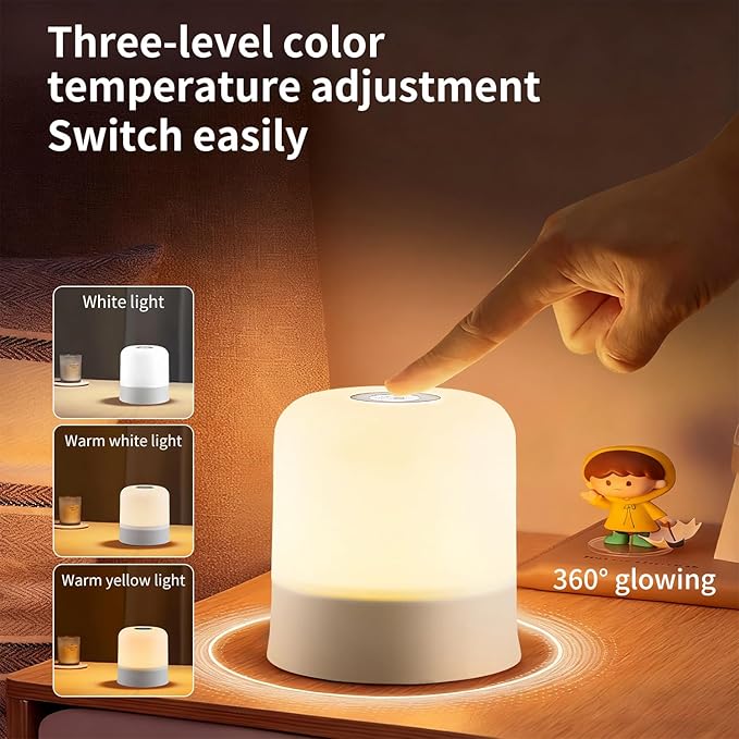 3 Colours Egg Light for Nursery,Rechargeable. Night Light for Kids. Compact Indoor Light for Baby Nursery, Bedroom & Late-Night Bathroom Trips