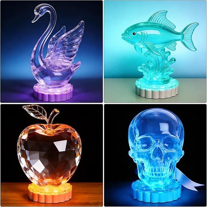 6 Inch Round LED Light Base - 13 Colors, Brightness Adjustable & Color Changing Modes, Rechargeable Built-in Battery, Decorative Mood Light for Vase Centerpieces & Tablecloth Illumination